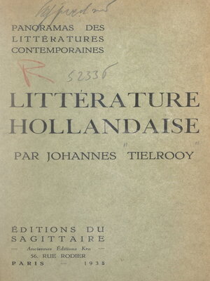 cover image of Panorama de la littérature hollandaise contemporaine